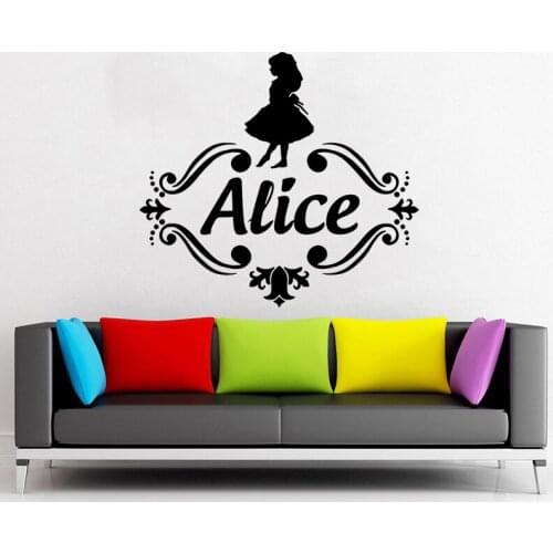 Custom Name Vinyl Wall Decal Kids Nursery Room Decals Girls Personalized C4015