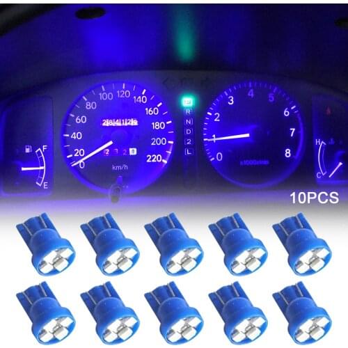 10 Pcs T10 4Led 5W Car Dashboard Light Instrument Automobile Door Wedge Gauge Reading Lamp Bulb DC 12V Speedometer Lights
