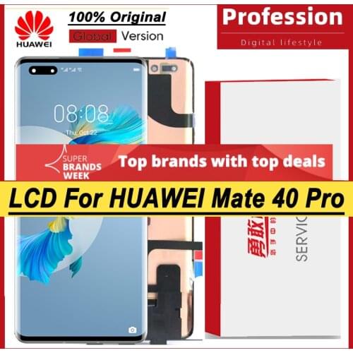 100% Original 6.76'' AMOLED Display for Huawei Mate 40 Pro Full LCD Touch Screen Digitizer Repair Parts + Service Pack