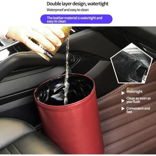 Car Storage Busket Interior Rubbish Container For Waste Organizer Holder Waterproof Garbage Can Trash Bin Folding Auto Accessory