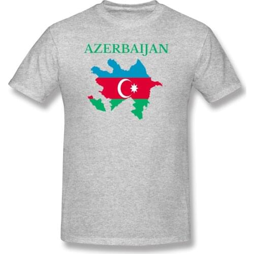 Azerbaijan Flag Map Humor Graphic Mens Basic Short Sleeve T-Shirt R282 Tops Tees European Size