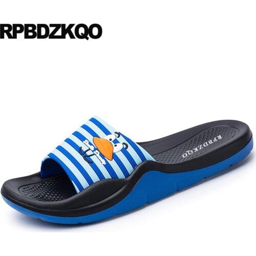 Large size slides 45 water waterproof slip on shoes flat blue yellow slippers fashion mens sandals 2019 summer outdoor open toe