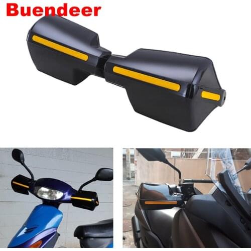 Buendeer 1 Pair Motorcycle Hand Guard Handguard Shield Windproof Motorbike Motocross Universal Protectors Transparent /Black