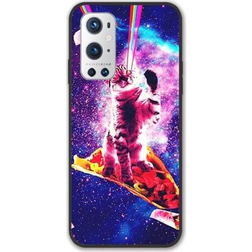 For Oneplus Outer Space Taco Cat - Rainbow Laser Eyes Black TPU Border Oneplus Case