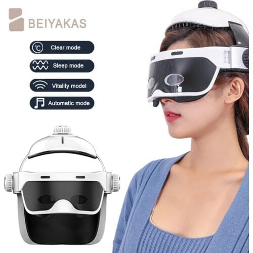Two-in-one electric massager head automatic air pressure vibration neck massager promote sleep music massage helmet