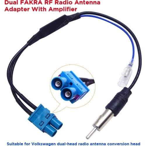 Dual FAKRA RF Radio Antenna Adapter With Amplifier Car audio/video conversion line-cable Car accessories