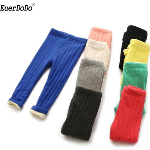 Double Warm Leggings For Girls Winter Boys Pants Fleece Kids Sport Trousers Children Thermal Underwear Baby Sweatpants