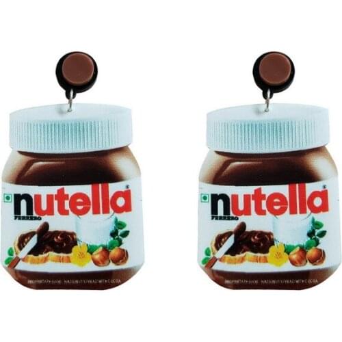 European and American exaggerated acrylic printing creative fun chocolate sauce bottle earrings
