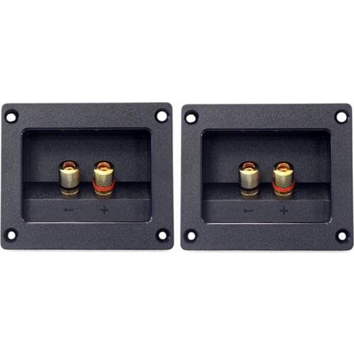 GTBL 2pcs DIY Home Car Stereo 2-way Speaker Box Terminal Round Square Spring Cup Connector Binding Post Banana jack and plugs Su
