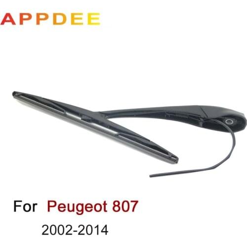 APPDEE Wiper 14" Rear Wiper Blade & Arm Set Kit For Peugeot 807 2002- 2011 2012 2013 2014 MK2 Windshield Windscreen Rear Window