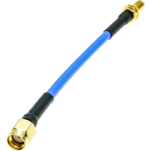 RPSMA male to RP SMA female Nut Bulkhead connector RG405 RG-405 Semi Flexible Coaxial Cable .086" 50ohm Blue