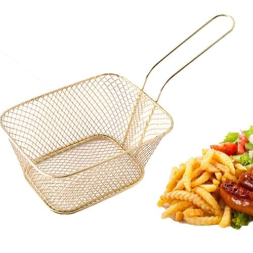 Fry Basket Iron Wire Square Chips Frying Basket For Kitchen Strainer Fryer Cooking Chef Basket Colander Tool French Fries Basket