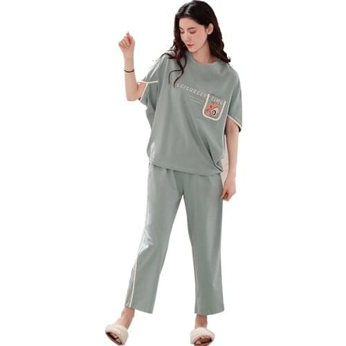 M L XL XXL 3XL 4XL Summer Women Pyjamas Home Clothes Plus Size Sleepwear Set Pajamas For Women Pijama Sets 100% Cotton Pijamas