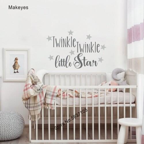 Makeyes Twinkle Twinkle Little Star Wall Decal Kids Sleep Bedroom Wall Sticker Vinyl Baby Girl Wall Decor Murals Art Design Q706