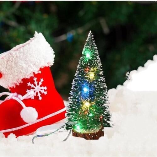 Mini LED Christmas Tree Desktop Decoration With LED Lights Glowing Xmas Tree Wedding New Year Home DIY Decoration 3