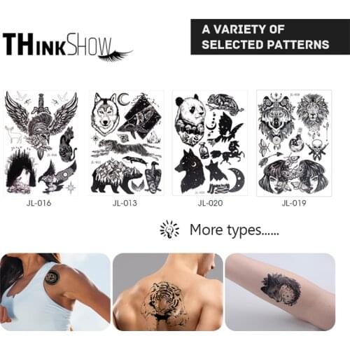 Fashion Waterproof Tattoo Paper Sticker A Variety of Flowers And Black Geometric Mountain Tatoos Body Art