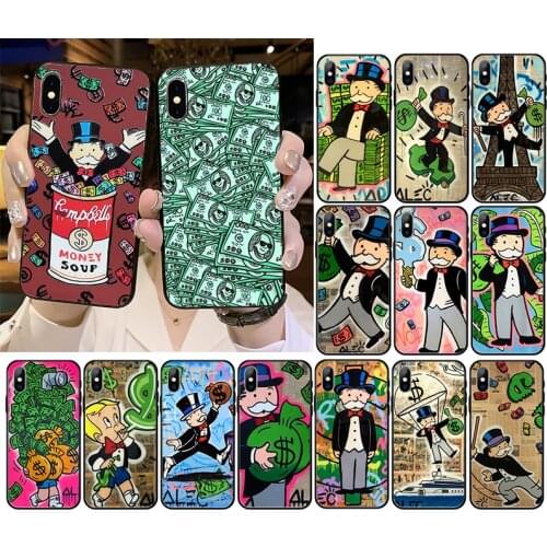Cartoon Dollar Monopoly Phone Case For iPhone 12 11 Pro XS MAX XR 8 7 6 6S Plus X 5 5S SE 12mini