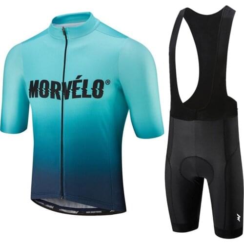 2019 team Morvelo Cycling Clothing gel pads Bib shorts Bike jersey set Quick Dry Men breathable New Maillot Culotte