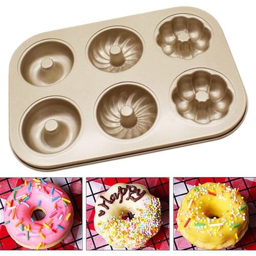 Creative 3 Patterns Donuts Mold Carbon Steel DIY Baking Pan Jelly Fondant Mold Cake Chocolate Decoration Baking Pastry Tools