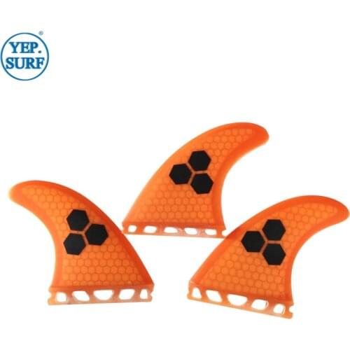 Single Tabs M Surfing Fin Fiberglass Honeycomb Orange Color Fins Customized Fins SurfboardSingle Tabs Fins