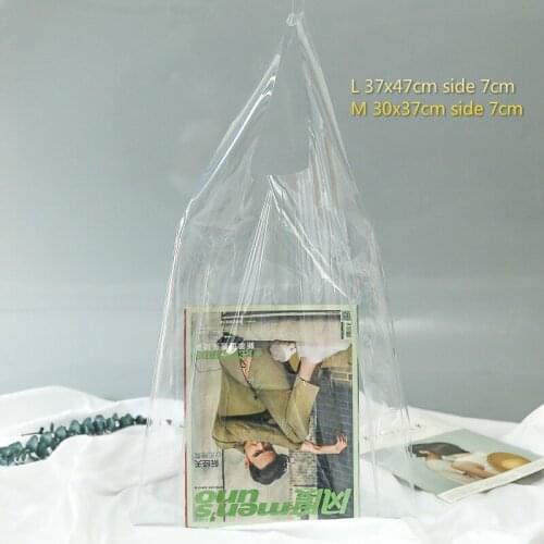 PVC Shopping Bag high Transparent Package Customized Transparent Handbags Pvc Bag Logo Photograph Ins Packing Plastic Gift Bag