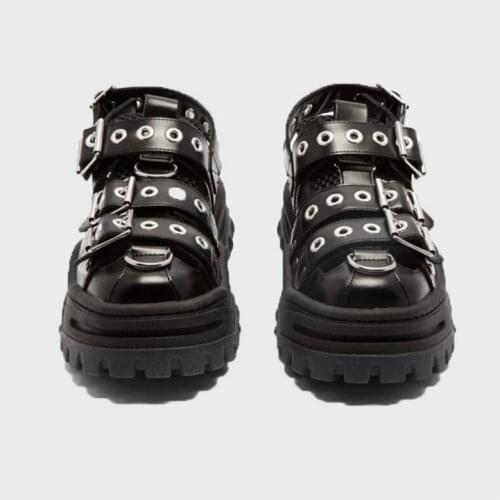 QWEDF 2019 Summer Womens Sandals Platform Womens Shoes ins Hot Sponge Cake Old Shoes Rivets Baotou Trekking Shoes Flats G3-100