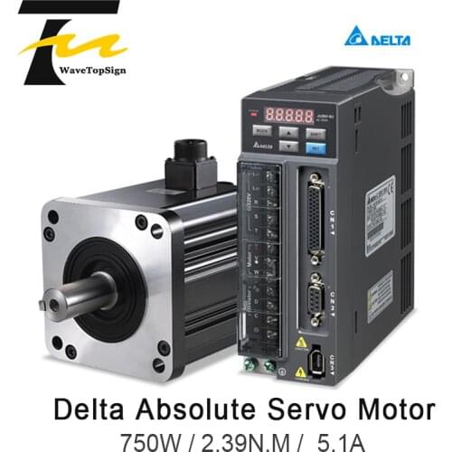 Delta Absolute Servo Motor 750W B2 Series ASD-B2-0721-B+ECMA-CA0807RS+3M Wire 2.39N.M 5.1A Use For rautomated industry