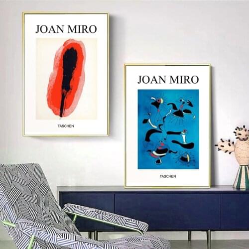 Joan Miro Exhibition Vintage Abstract Poster Famous Canvas Painting Picture Mid Century Modern Prints Home Wall Art Decor