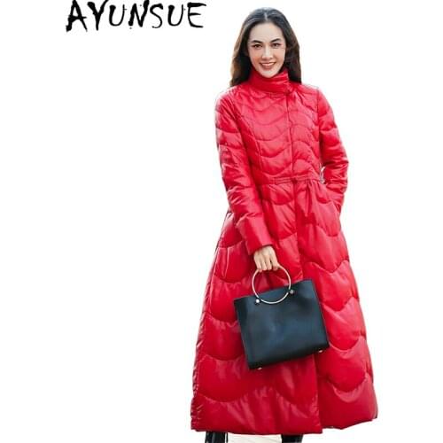AYUNSUE Genuine Leather Jacket Women White Duck Down Jackets Female Real Sheepskin Coats Puffer Parkas Woman Femme Veste 2020