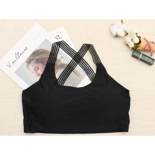 Large Size Ice Silk Breathable Fabric Beautiful Back Wrapped Push Up Bras For Women Seamless Sexy Lingerie Modis Bralette Lady