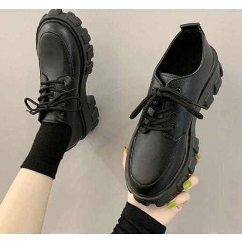 Women Platform Shoes Thinken Heel Chunky Sneakers Punk Boots Shoes Height Increasing Botas Mujer 2021 Winter Boots British Style