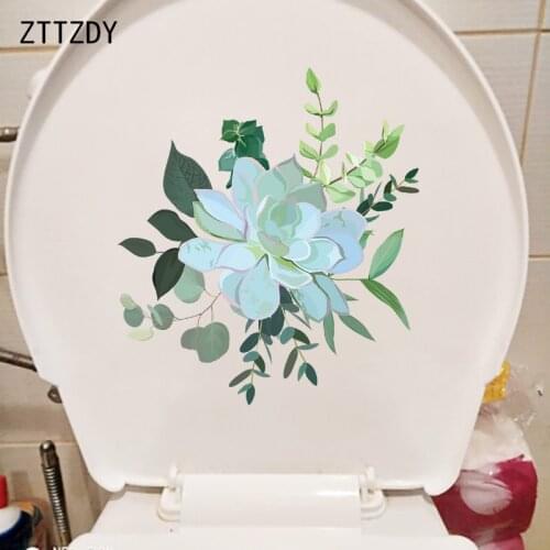 ZTTZDY 20.8×23.5CM Hand Drawn Cartoon Succulent Home Decoration Wall Stickers WC Toilet Accessories T6-0170