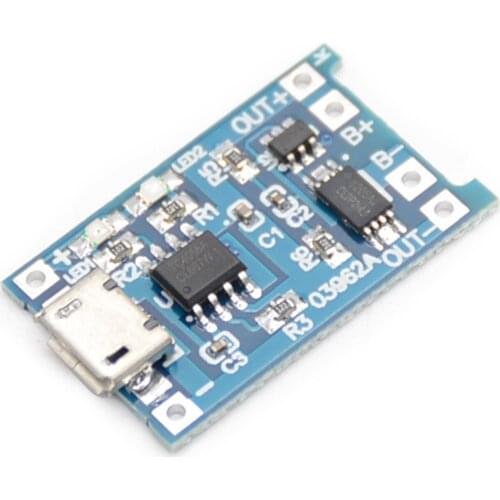 18650 lithium battery protection 3.7v 3.6V 4.2V lithium battery charging board 1A overshoot and over discharge protection