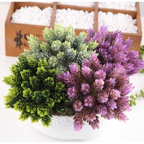 30Pcs/Bundle Fake Green Plant Cheap Artificial Plastic Flowers for Home Table Decorative Wedding Christmas Diy Candy Gift Box