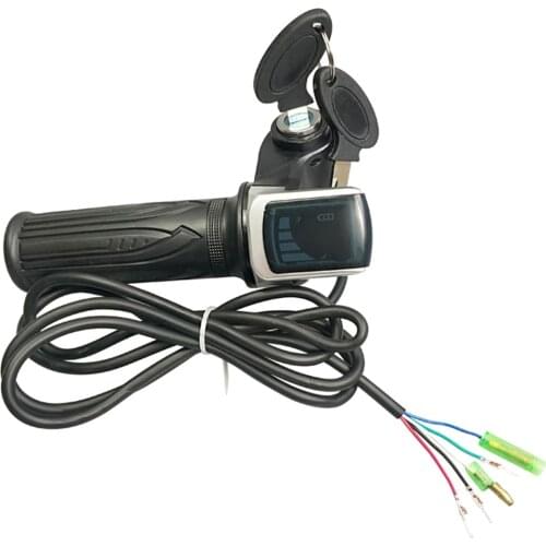 36V/48V/60V Electric Scooter Throttle Grip With Key Lock Power Indicator Motorcycle Scooter Handle Accelerator Pedal Lock