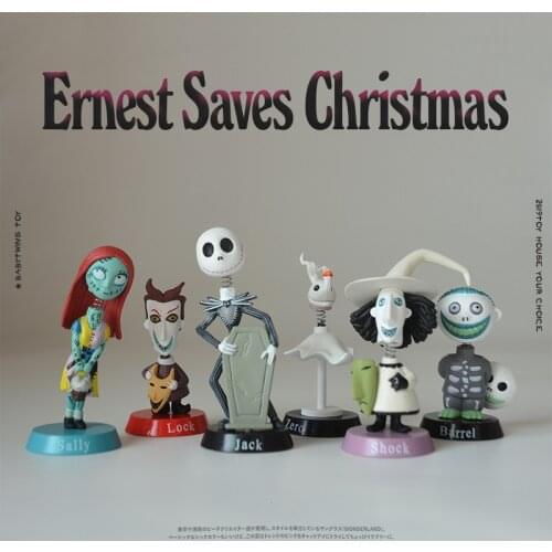 6PCS/lot 5-7CM Christmas Eve surprise Jack car interior decoration model cute doll cartoon DIY decoration