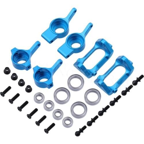 Aluminum Front Rear Steering Hub Base C Carrier & Front Rear Lower Suspension Arm Upgrade Kit For Wltoys A959 RC Car Buggy Part