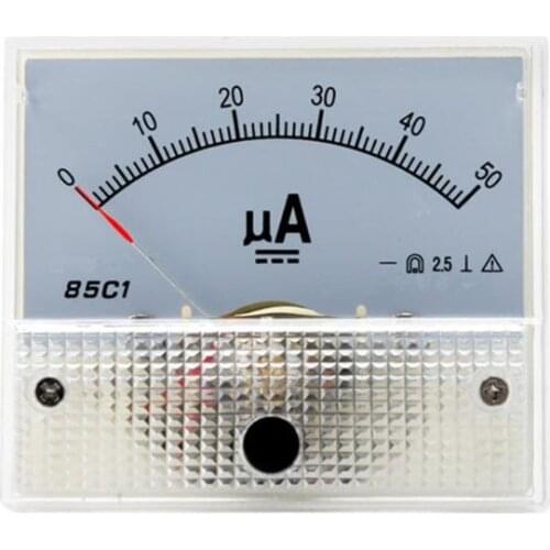1pc DC 85C1 μA Analog Current Meter Panel Dial Current Gauge Pointer Ammeter 50-500