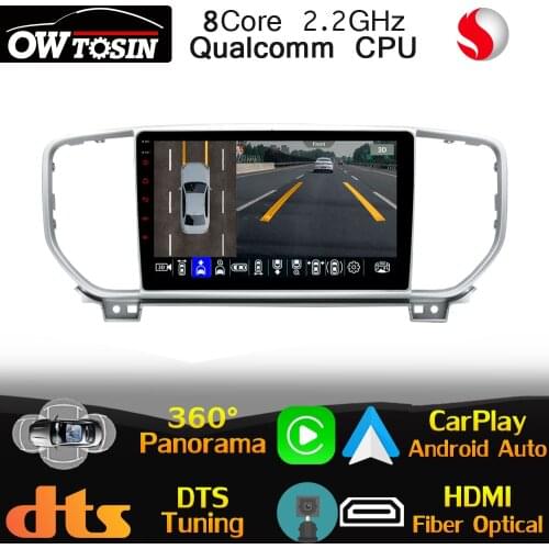 9" IPS Qualcomm CPU Android Car Media GPS For Kia Sportage 4 QL 2018 2019 Radio DTS Optical HDMI CarPlay Head Unit 360 Panoramic
