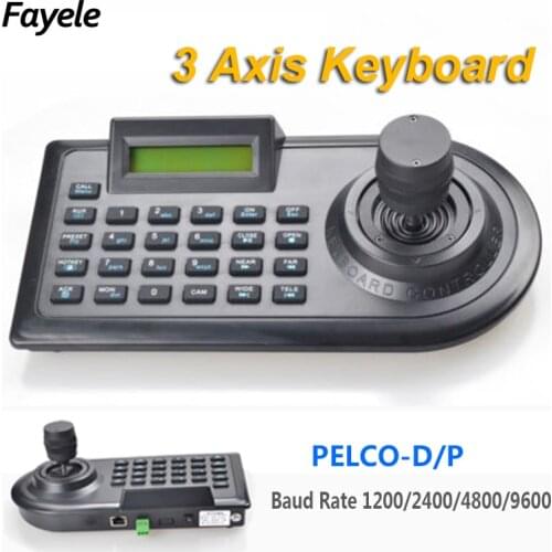 Security 3D 3 Axis PTZ Joystick PTZ Controller Keyboard RS485 PELCO-D/P LCD Display For Analog CCTV Speed Dome Pan Tilt Camera