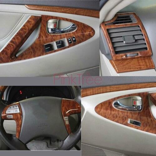 For Toyota Camry 2006 2007 2008 2009 2010 2011 Wood Color Door holder Air Vent Steering Cover Interior Accessories