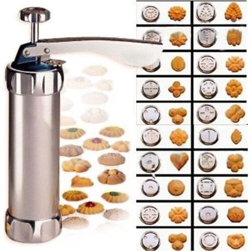 DIY Cookie Tool Biscuit Cookie Extruder Presser Machine Biscuit Maker Cake Decorating Kitchen Baking Tools 20 Moulds+ 4 Nozzles