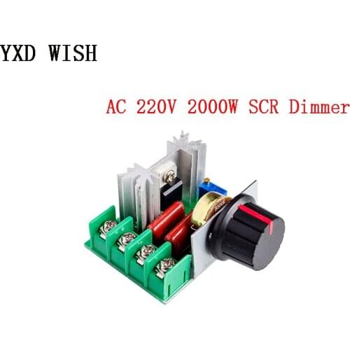AC 220V 2000W SCR Motor Speed Controller Voltage Regulator Dimming Thermostat Electronic Motor Speed Regulator 220 V Dimmers