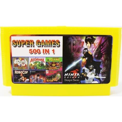 New Arrival 500 In 1 Pocket Games In 1 Cartridge 60 Pin Game Card For 8 Bit Game Player 5Pcs/Lot