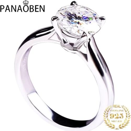 Real S925 Sterling Silver Rings for Woman and Men Luxury Platinum Simple Diamond Elegant Exquisite Proposal Wedding Fine Jewelry