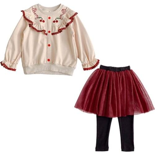 Girls Clothing Set Thick Warm Sweatshirt Skirt-Pant 2pcs Kids Suits for Girl 2020 New Fall Winter Baby Toddler Children Clothes