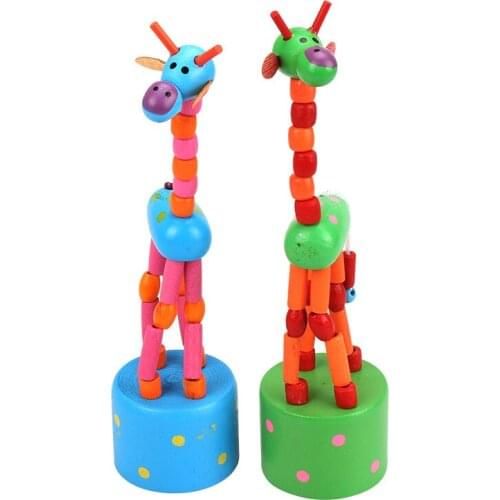Simulation Intelligence Dancing Stand Colorful Rocking Giraffe Wooden Toy Houten Speelgoed Funny Gadgets Novelty Birthday Gift