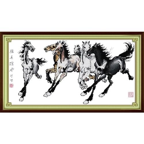 Fine horses(2) cross stitch kit cartoon canvas stitching embroidery DIY handmade needlework