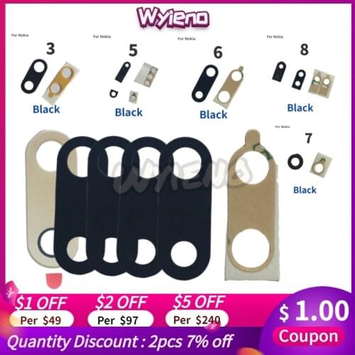 Wyieno Back Big Rear Camera Glass Lens For Nokia 3 3.1 5 6 6.1 7 8 5.1 5.3 6.2 7.2 X5 X6 8.1 X7 Plus Camera Lens Mirror +Sticker