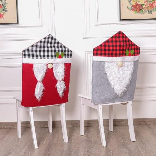 2020 New Christmas Chair Cover Plaid Rudolph Hotel Home Decor